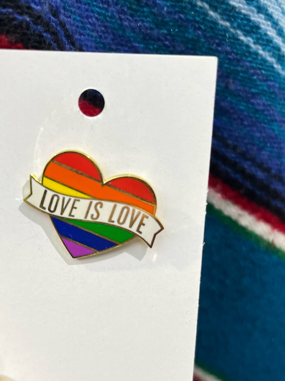 Rainbow "Love Is Love" Heart Enamel Pin